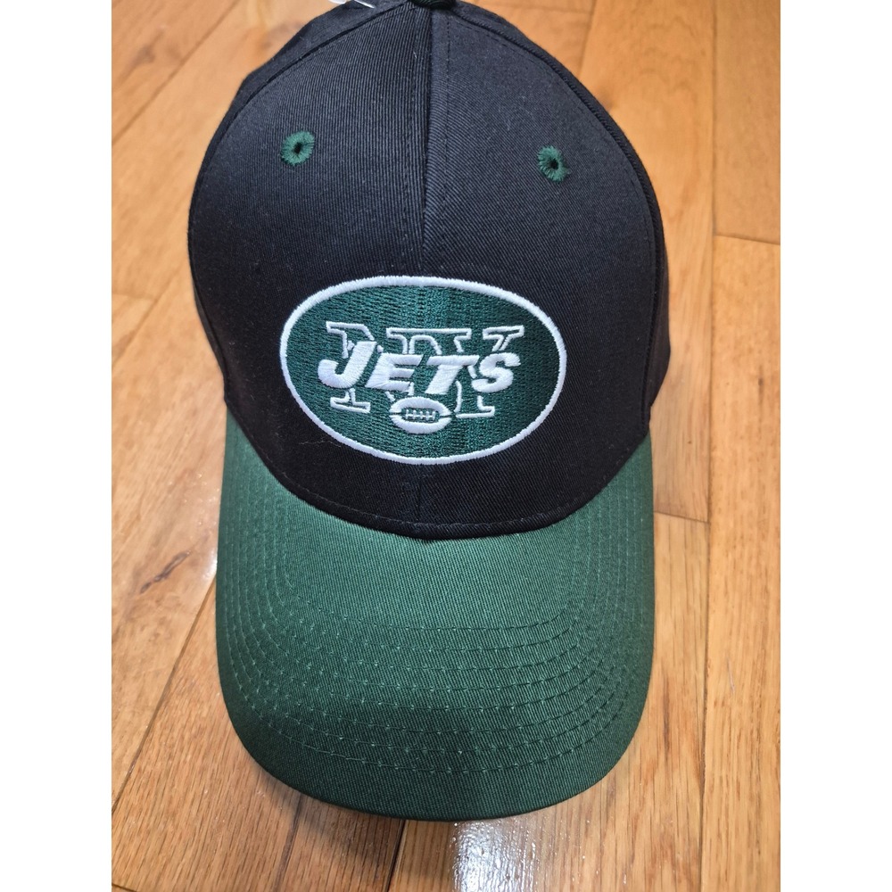 NFL Team Apparel New York Jets Hat Black Green Adjustable Baseball Cap XZ641
